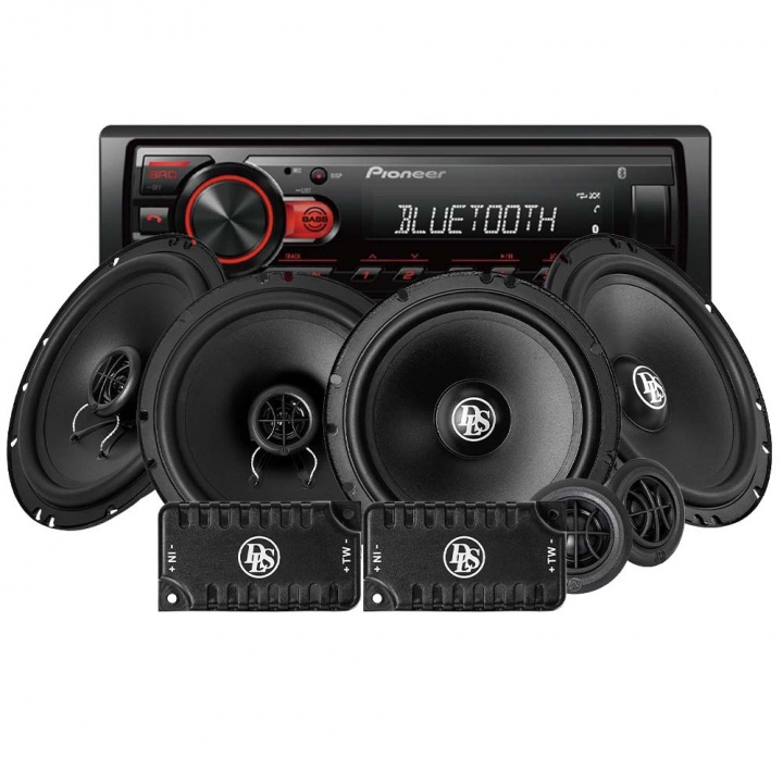 Pioneer MVH-230BT & DLS Kit fram- och koax baksystem, bilstereopaket i gruppen Kampanjer / Black Friday Tjuvstart! hos CD Bilradio (SETMVH230BTPKT1)