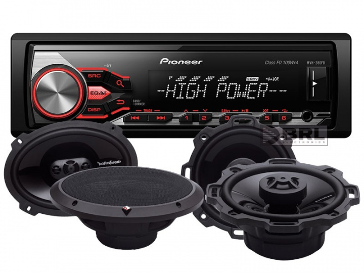 Pioneer MVH-280FD & 2par Rockford Fosgate Punch-högtalare i gruppen Paketerbjudanden / Bilstereopaket med högtalare hos CD Bilradio (SETMVH280FDPUNCH)