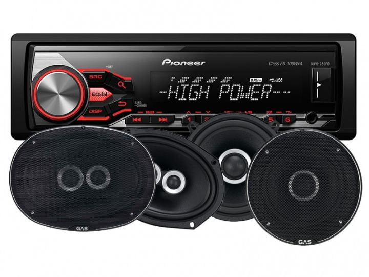 Pioneer MVH-280FD & GAS Silver-högtalare i gruppen Paketerbjudanden / Bilstereopaket med högtalare hos CD Bilradio (SETMVH280FDSILVER)