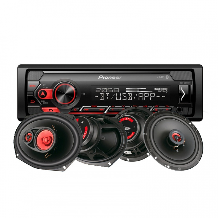 Pioneer MVH-S320BT & 2par Bass Habit Play-högtalare i gruppen Paketerbjudanden / Bilstereopaket med högtalare hos CD Bilradio (SETMVHS320BHPLAY)