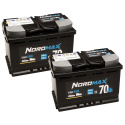 Batteripaket, 2 st Nordmax AGM-batteri, 70Ah / 12V