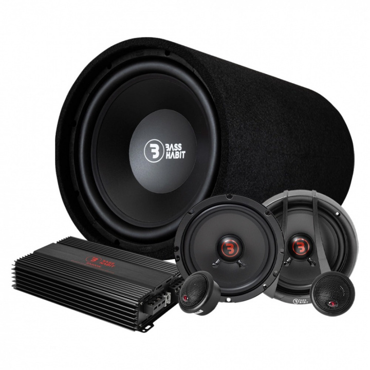 Bass Habit P12S och R165C, helhetspaket med slutsteg i gruppen Kampanjer / Black Friday! hos CD Bilradio (SETP12SPKT5)