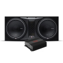 Rockford Fosgate P1-2x12 & Bass Habit Rebel RA1200W, baspaket