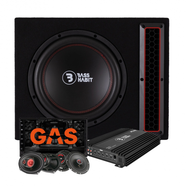Bass Habit Play 2 P2112 helhetspaket med GAS GMV651BT i gruppen Paketerbjudanden / Helhetspaket hos CD Bilradio (SETP2112PKT3)