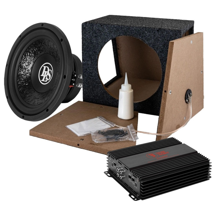 DLS PE10.D2 sluten baslåda i byggsats med slutsteg i gruppen Paketerbjudanden / Baspaket hos CD Bilradio (SETPE10D2PKT2)