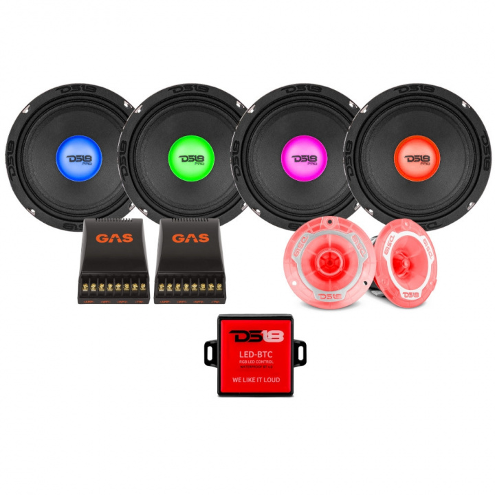 4-pack DS18 PRO-X6.4RGBCAP med PRO-TW1L, SPL-kit med RGB LED-belysning i gruppen Kampanjer / Elmiadeals hos CD Bilradio (SETPROX64RGBCAPPKT1)