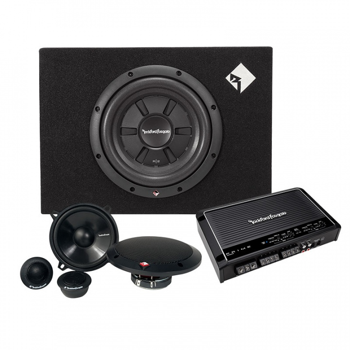 Rockford Fosgate R250X4 med R2S-1X10 baslåda och Prime-kitsystem i gruppen Paketerbjudanden / Helhetspaket hos CD Bilradio (SETR2S1X10PKT1)