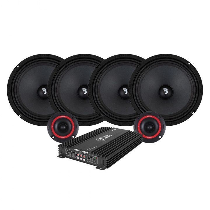 4-pack Bass Habit SP200M, SP25A & 65.4 SPL-paket, medium i gruppen Paketerbjudanden / SPL Högtalarpaket med slutsteg hos CD Bilradio (SETSP200MPKT6)