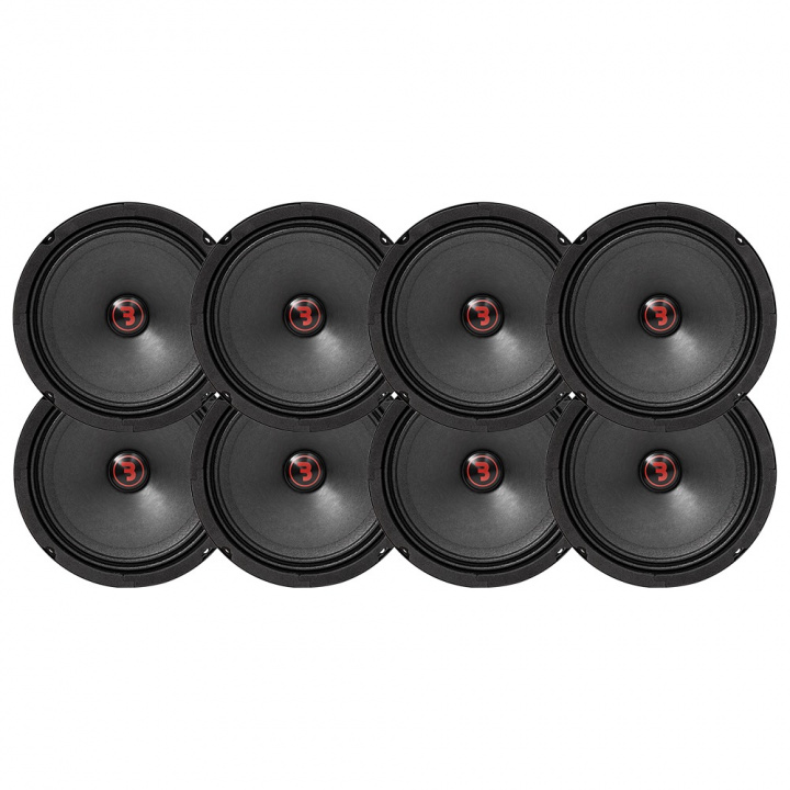 8-pack Bass Habit Rebel SR165M, 6.5 tums midbasar i gruppen Paketerbjudanden / SPL Högtalarpaket hos CD Bilradio (SETSR165MX8)