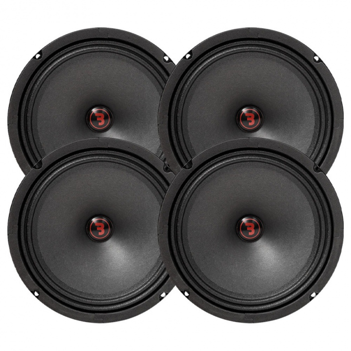 4-pack Bass Habit Rebel SR200M, 8 tums midbasar i gruppen Paketerbjudanden / SPL Högtalarpaket hos CD Bilradio (SETSR200MX2)